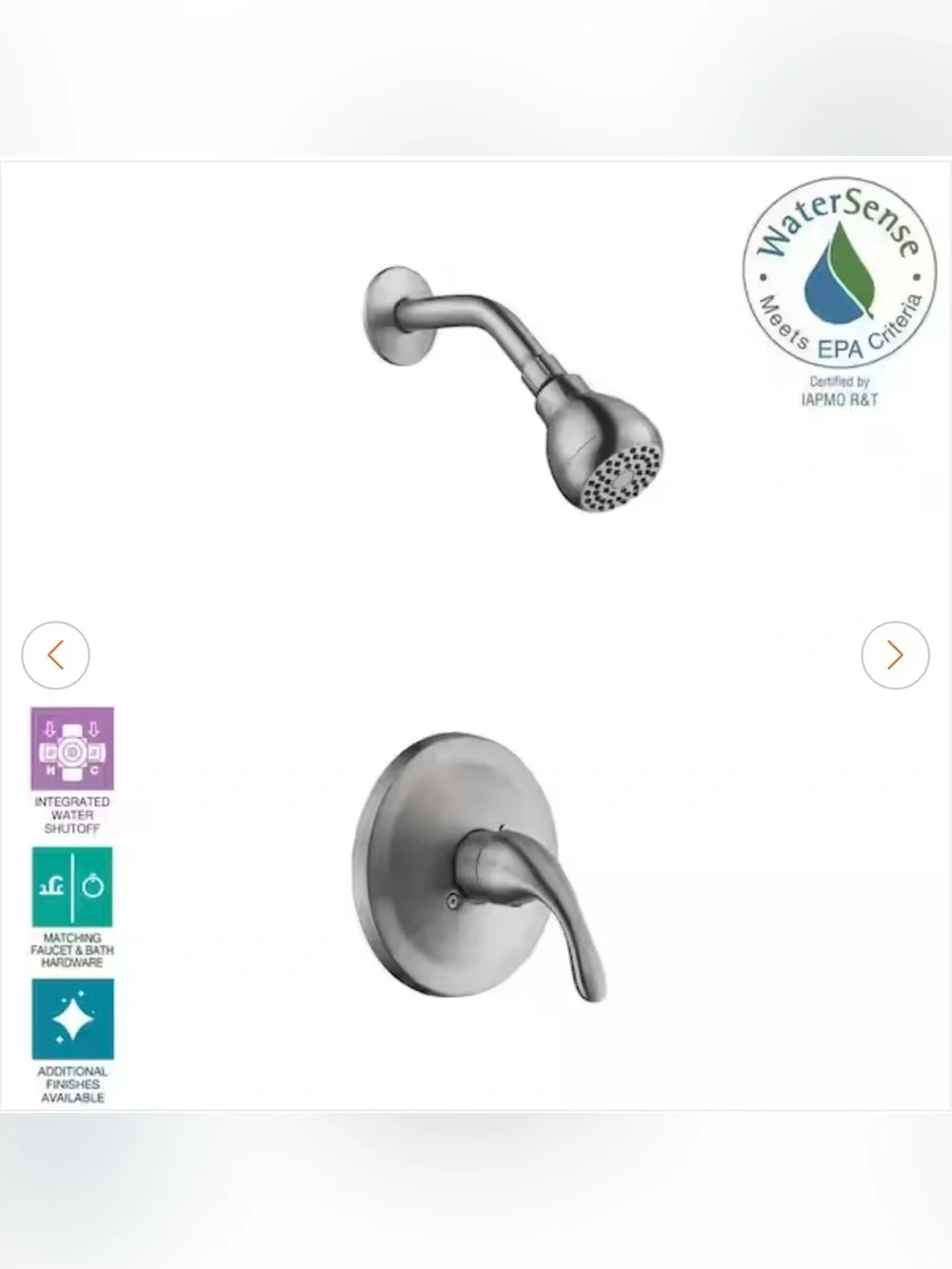 New Glacier Bay Builders Brushed Nickel Single-Handle Shower Faucet Trim